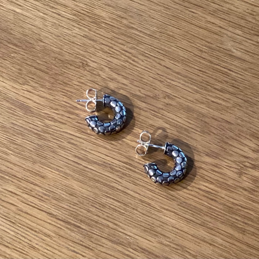 John Hardy Dot Huggies Style Hoop Earrings